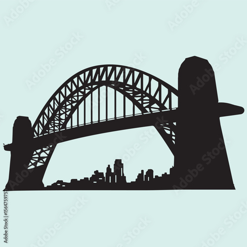 Sydney Harbor Bridge Silhouette 
