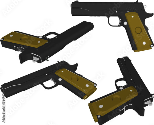 silhouette illustration vector design gun weapon for self defense tool