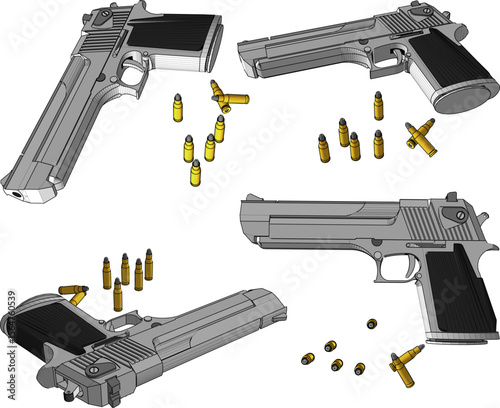 silhouette illustration vector design gun weapon for self defense tool