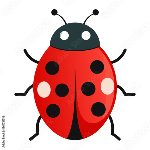 A straightforward and clean of a single ladybug vector icon on white background.