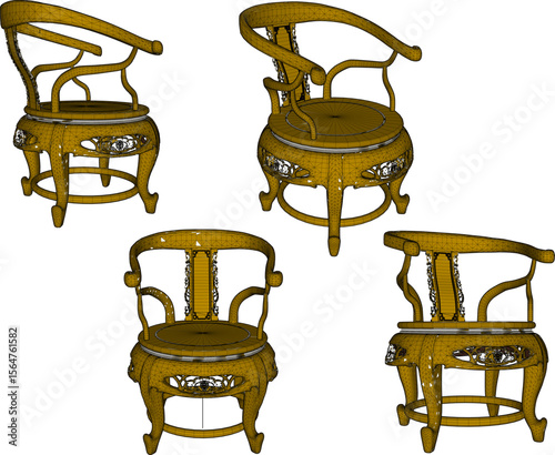 illustration sketch vector design furniture chair wooden classic vintage ethnic traditional 