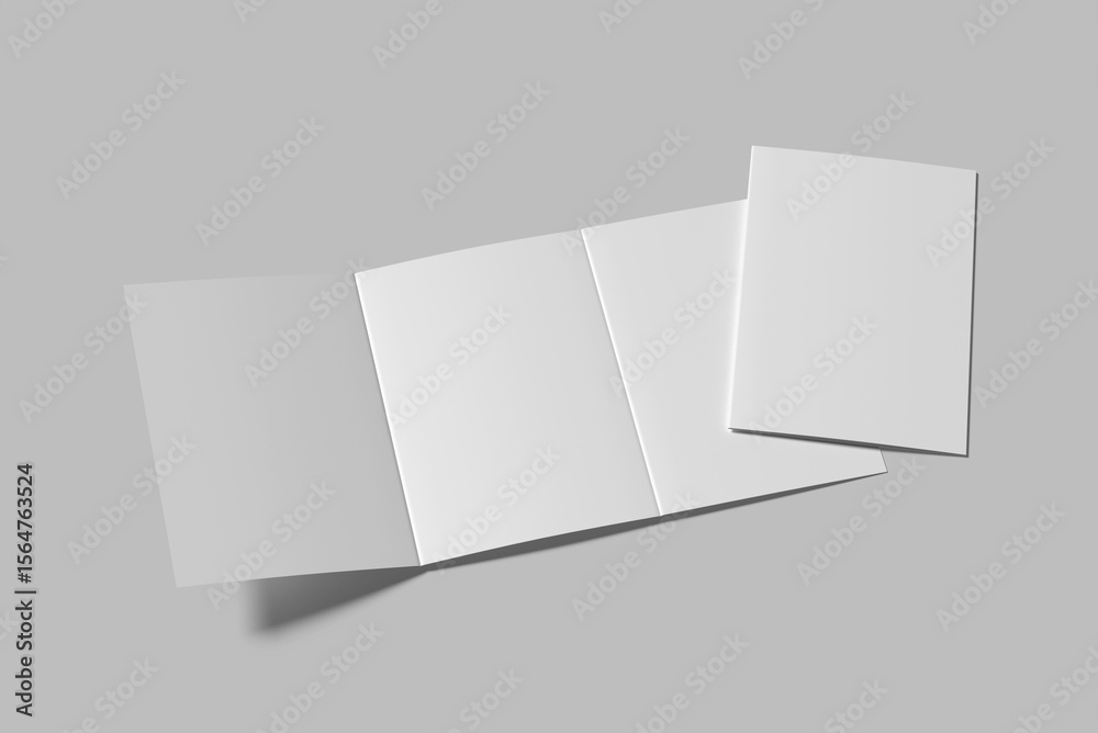 Naklejka premium A5 Trifold Brochure blank Mockup