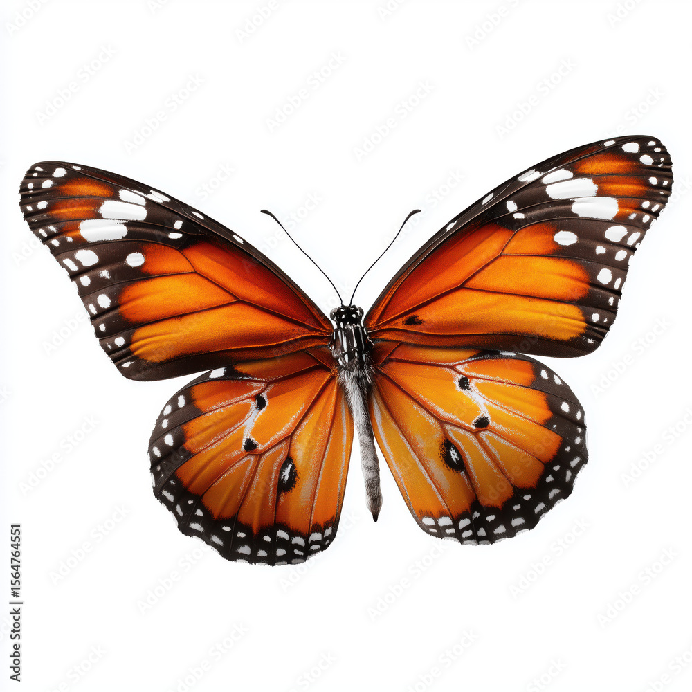Fototapeta premium Stunning Monarch Butterfly with Vibrant Orange Wings , PNG isolated cut out image