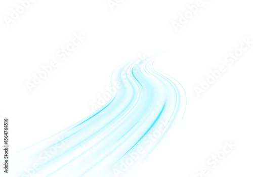 Glowing swirl and curve trail in blue with neon effect and motion blur, high-speed twirl and spin action with realistic flare and glare, designed for dynamic wallpapers and graphic rush scenes.

