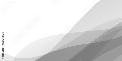 Modern abstract background with translucent grey waves flowing diagonal across the image, leaving clean white space for text or creative use.