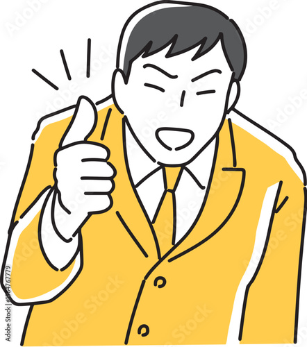 グッドポーズをとる男性社員