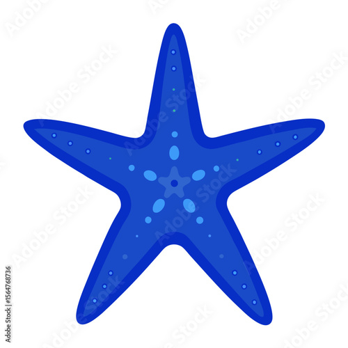 Blue and sky blue mix starfish vector icon on white background.