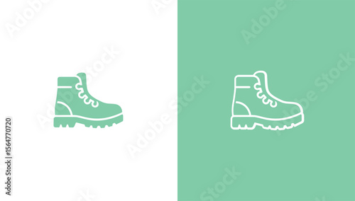 Hiking boot silhouette logo in minimalist vector style, generative ai