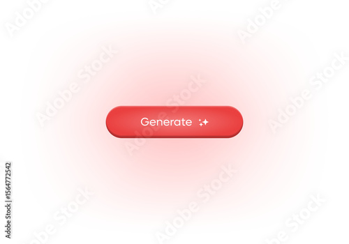 Red Button Gradient Generate Button Neon Red CTA Shape Rounded Glowing Text Button for UI UX App Interface Modern Web Click Element Futuristic Light Glow Design for Website Banner or Mobile App Use