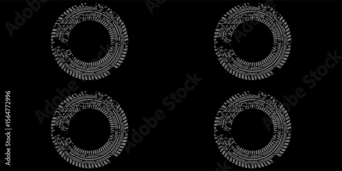 Halftone circular dotted frames set. Circle dots texture isolated on white background. Spotted spray texture. vector illustration.