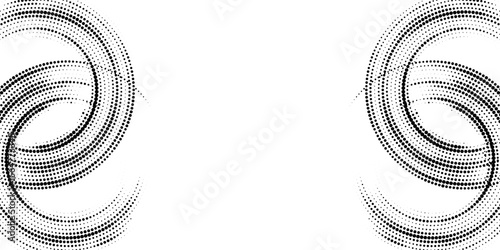 Halftone circular dotted frames set. Circle dots texture isolated on white background. Spotted spray texture.eps 10.