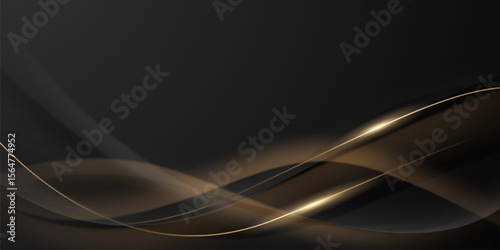 Abstract modern design black background with luxury golden elements vector illustration.