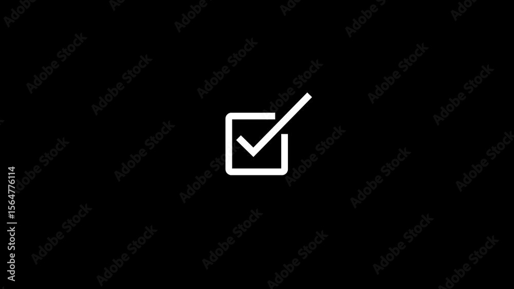 simple check Mark Icon Animation, Motion Graphics Tick Symbol, Success Confirmation Animated Sign, Glowing Approval Indicator, Verified Symbol,