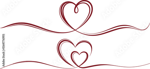 Heart line art vector graphic design romantic valentine love wedding element