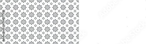 Floral pattern design vector, seamless flower repeat, black and white textile art