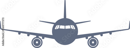 Airplane vector illustration front view for travel and transportation designs