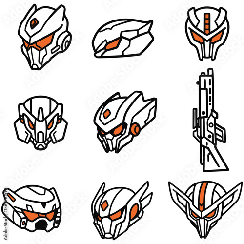 A clean and modern collection of future soldier logos, perfect for a security or defense company