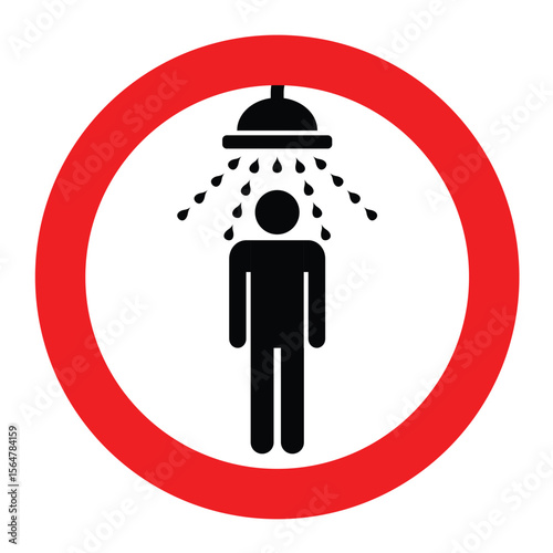 Shower before using swimming pool sign. Use shower before entering pool sign and symbol