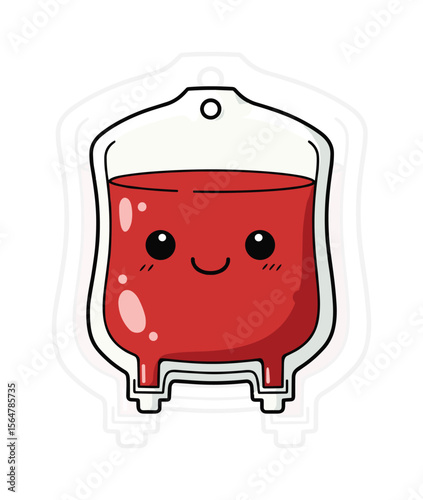 Kawaii Chibi Blood Bag Medical Clipart