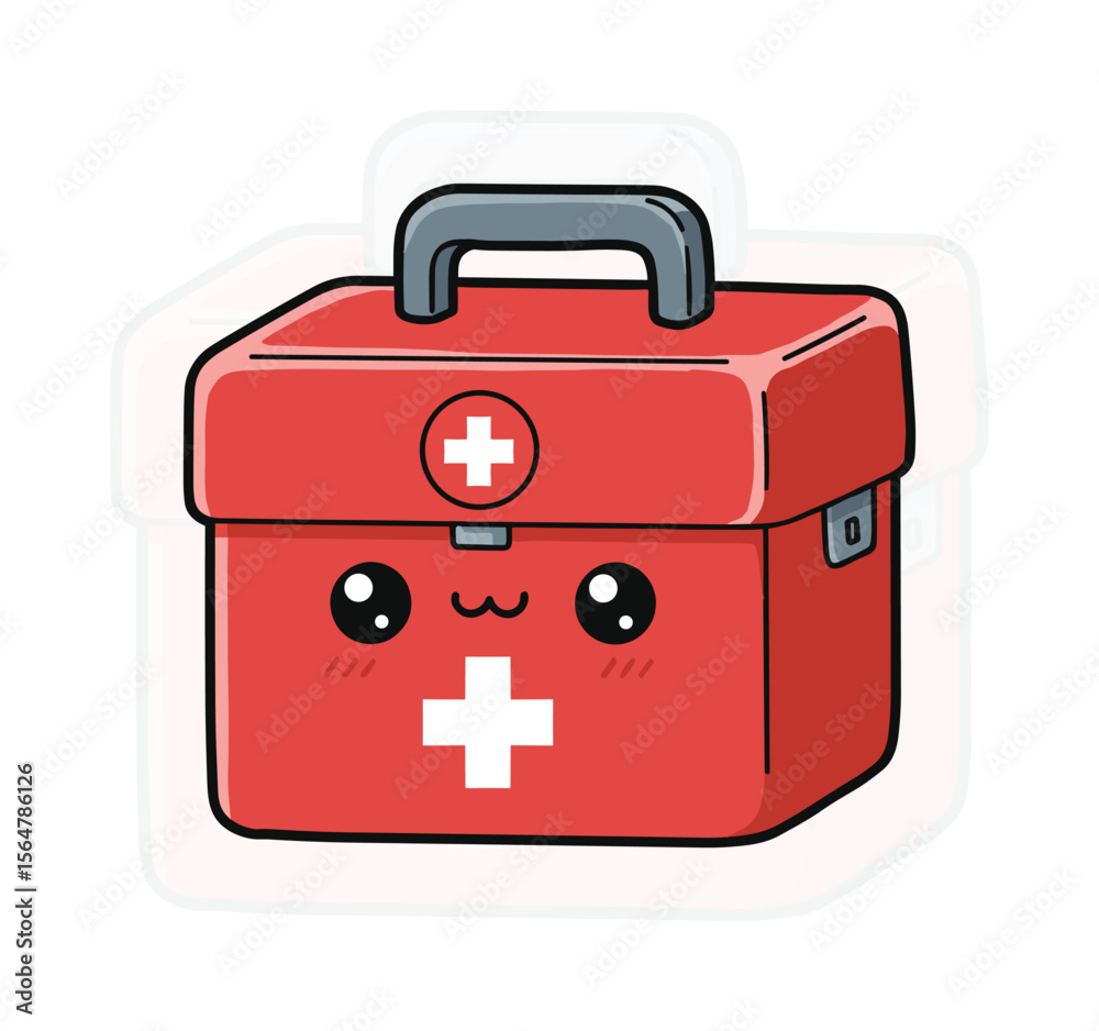 Fototapeta premium Kawaii Chibi First Aid: Healthcare Cuties
