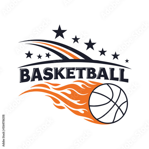 Abstract Basketball and Soccer Ball Combo Design, Fiery Basketball on Fire Graphic Set for Logos, Decals, and Prints On White Background
