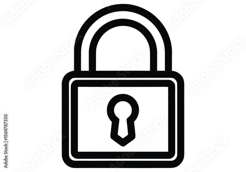  clean lock icon for security and login pages silhouiette 