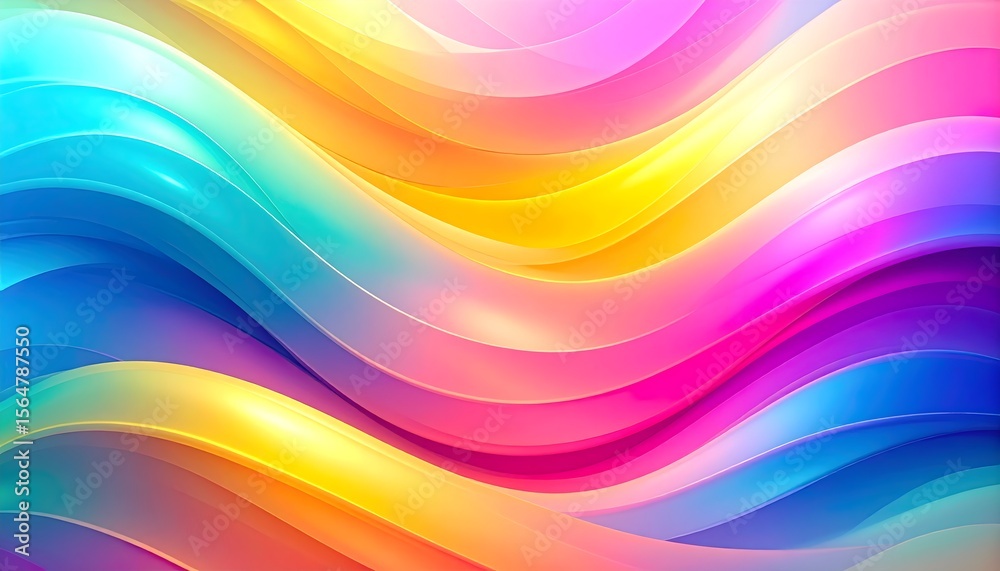 Futuristic abstract texture made of holographic waves in bright gradient colors Futuristic abstract texture made of holographic waves in bright gradient colors