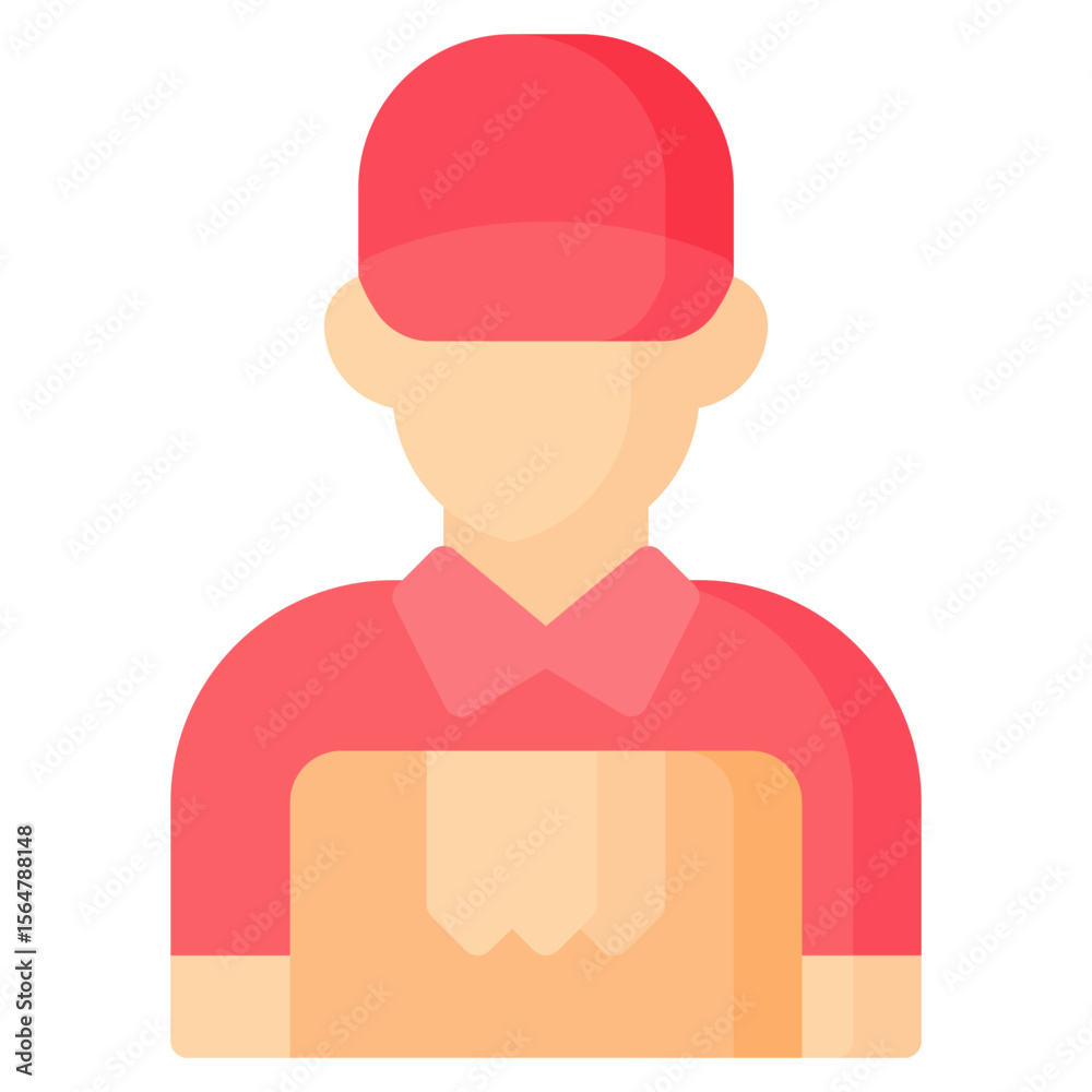 Delivery Man Icon, Flat style icon vector illustration, Suitable for website, mobile app, print, presentation, infographic and any other project. Delivery Man Icon, Flat style icon vector illustration, Suitable for website, mobile app, print, presentation, infographic and any other project.