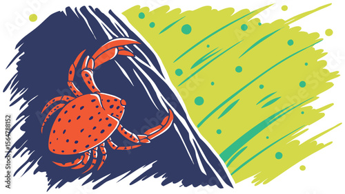 Crab.Vector illustration ready for vinyl cutting. Vinyl-ready.
