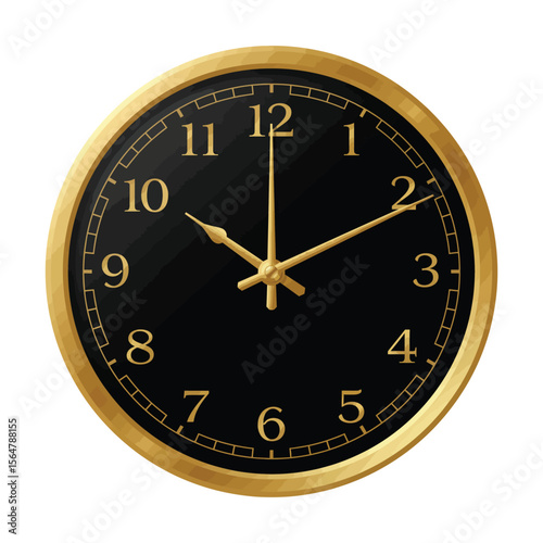 "Elegant Gold Wall Clock with Black Dial – Luxury Timepiece Design"









