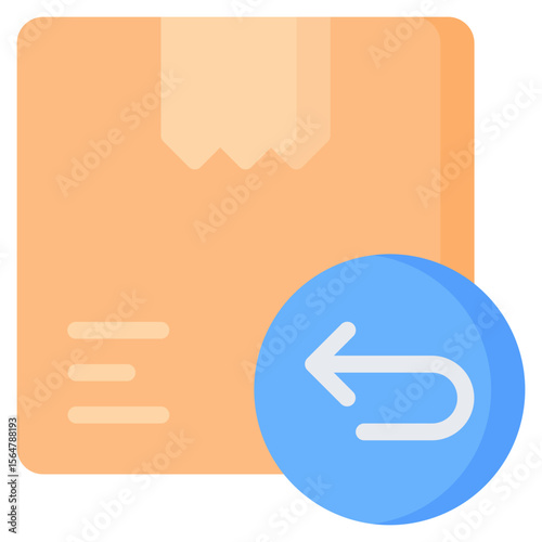 Return Package Icon, Flat style icon vector illustration, Suitable for website, mobile app, print, presentation, infographic and any other project.