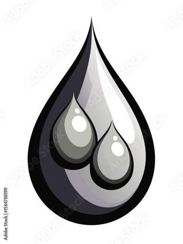Water drop icon. Isometric illustration of water drop vector icon for web