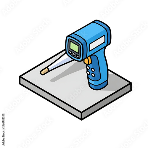 Contactless infrared thermometer for temperature screening.