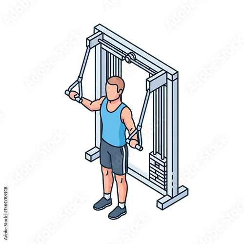Isometric fitness machine for cable workouts.