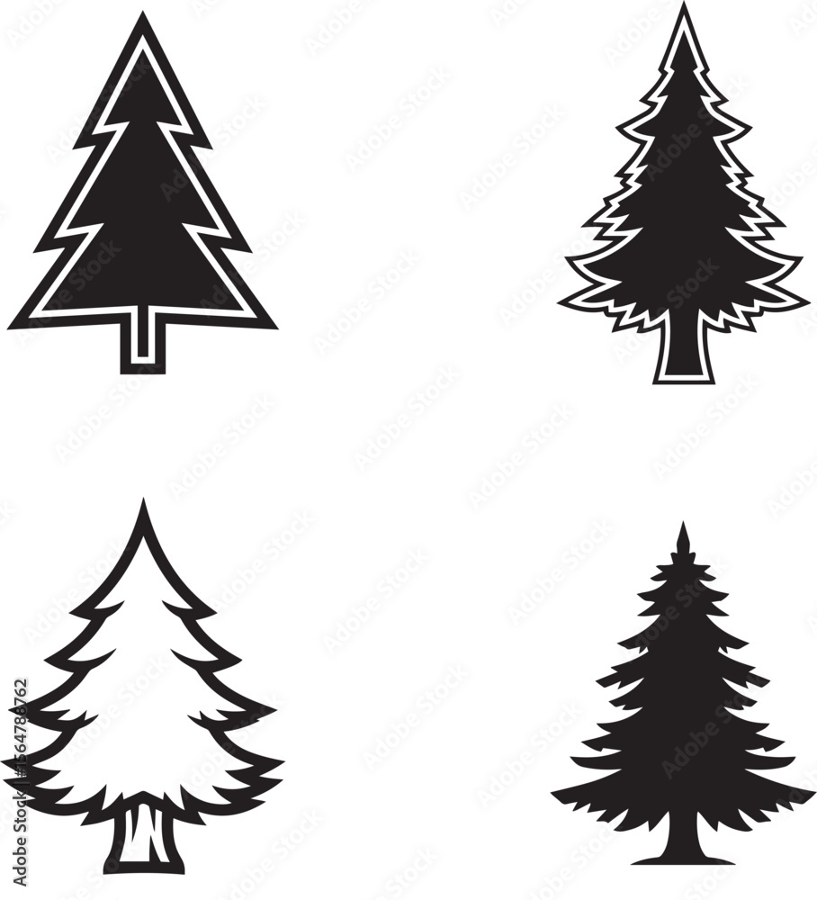 Obraz premium Fir tree Silhouettes