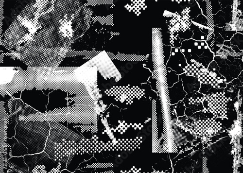Grunge urban background. Vector. Textured banner . Futuristic digital background. Grungy effect . Abstract,splattered , dirty,cyber punk poster for your design.
