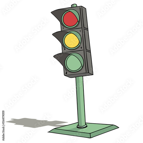 Professional Racing Semaphore Lights Vector Illustration for Sporting Events, traffic light on a white background