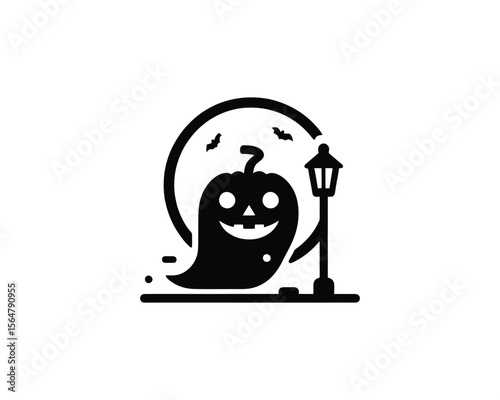 Spooky jack o lantern ghost halloween night