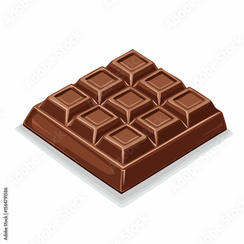 Dark Chocolate Bar Delicious Vector Illustration