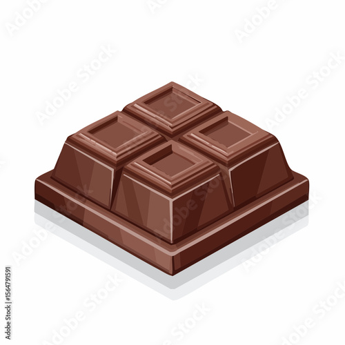 Dark Chocolate Bar Isometric Vector Illustration