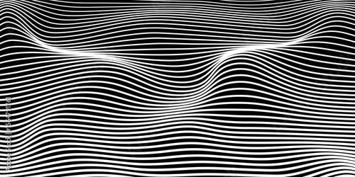Abstract white wavy lines pattern on black background. Good for poster, wallpaper, cover, frame, flyer, social media, greeting card