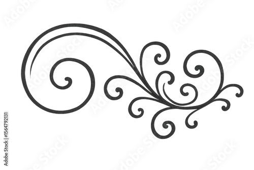 Wallpaper Mural Ornate gray flourish swirling with delicate curls, lending sophisticated visual accent against transparent backdrop Torontodigital.ca