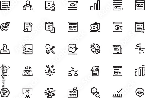 Content Marketing Icons  SEO, Strategy & Analytics