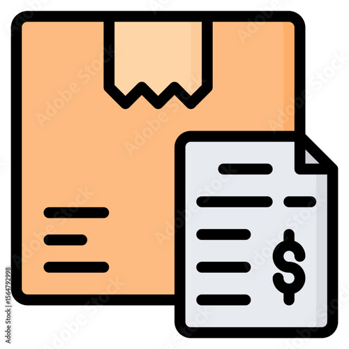 Delivery Invoice Icon, Filled Line style icon vector illustration, Suitable for website, mobile app, print, presentation, infographic and any other project.