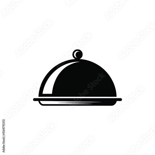 Black cloche serving dish with handle food