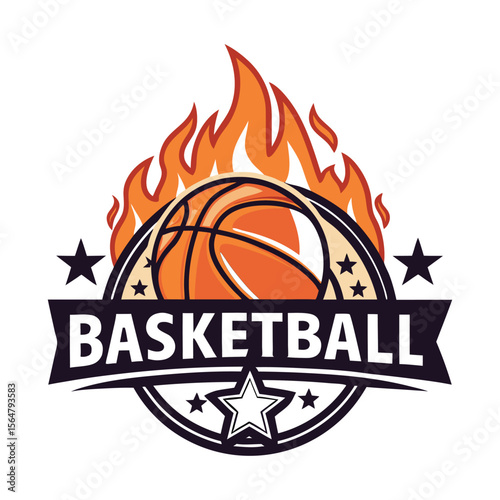 Dynamic Basketball Icon Set with Fire, Flames, and Speed Trails, Flaming Basketball Icon Vector for Sports Design On White 


