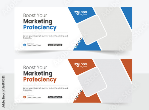 Web banner, media post design, business template