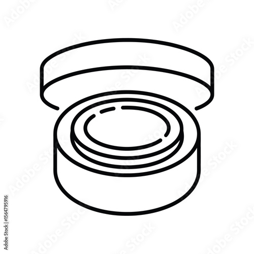 Round container open with lid simple
