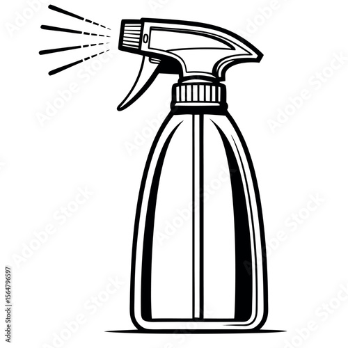 Spray bottle with mist cleaning liquid