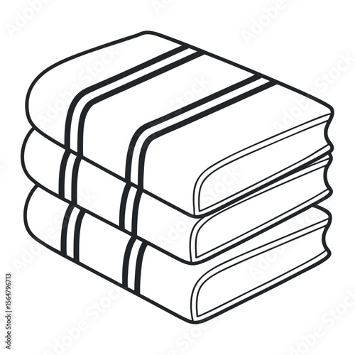 Stacked books with decorative bands reading knowledge